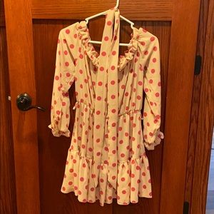 Pretty little thing pink polka dot dress